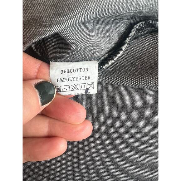 NWT Zilcremo Denim Shirt Dress, Short Sleeve, Button Up, Tunic, Distressed, Gray - Picture 5 of 8
